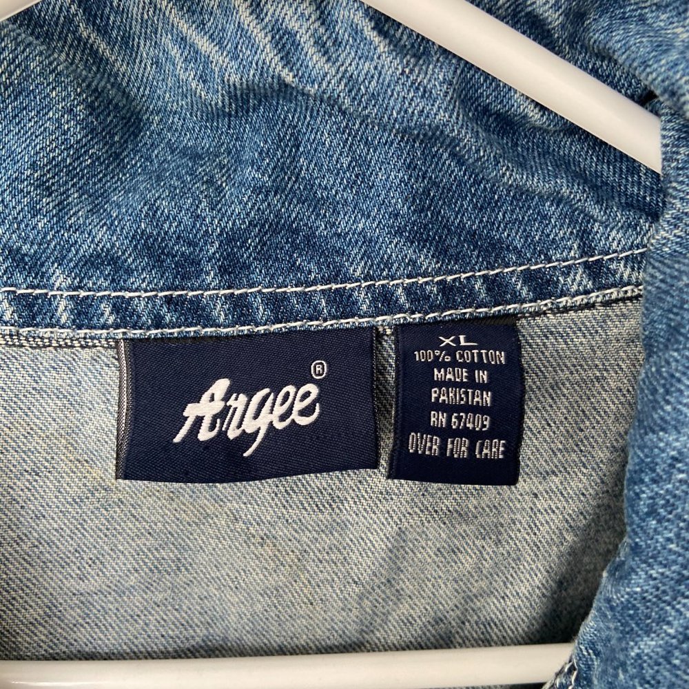 Y2K USA Flag Denim Jacket by Angee (XL) - Picture 3 of 3